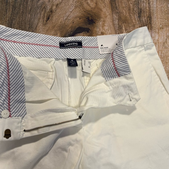 Lands’ End Mid Rise Straight Leg White Pants Women’s Size 8 NWT - Picture 7 of 10